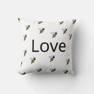 Almohada minimalista "Love & Bees" – Romántica
