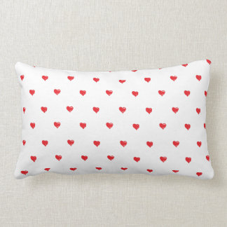 Almohada minúscula roja y blanca del corazón