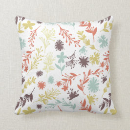 almohada modelada flores botánicas
