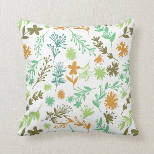 almohada modelada flores botánicas