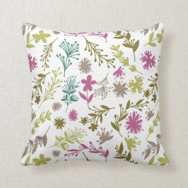 almohada modelada flores botánicas