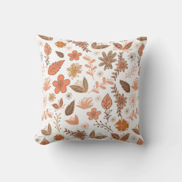 almohada modelada flores botánicas del doodle