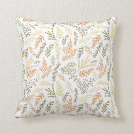 almohada modelada hojas botánicas del doodle