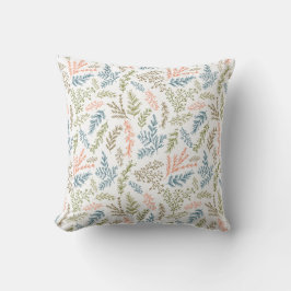 almohada modelada hojas botánicas del doodle