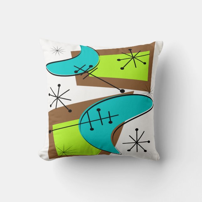 Almohada moderna 6 atómicos de los mediados de (Anverso)