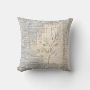 Almohada moderna abstracta con textura botánica