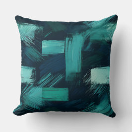 Almohada moderna abstracta de color azul verdoso y
