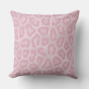almohada moderna abstracta de leopardo rosa pastel