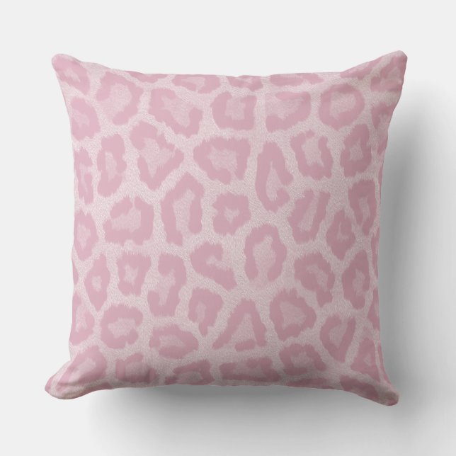 almohada moderna abstracta de leopardo rosa pastel (Anverso)
