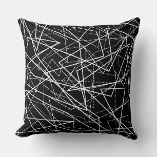 Almohada moderna abstracta en blanco y negro