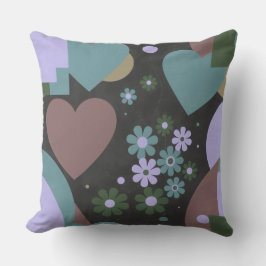 Almohada moderna abstracta floral para tirar