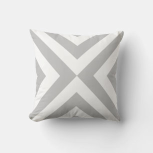 Almohada moderna abstracta gris claro y blanco