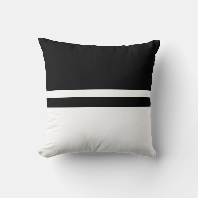 Almohada moderna abstracta negra y blanca (Anverso)