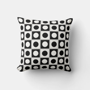 Almohada moderna abstracta negra y blanca