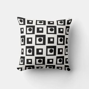 Almohada moderna abstracta negra y blanca