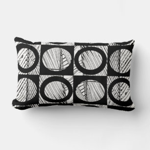 almohada moderna abstracta negrita arte blanco y n