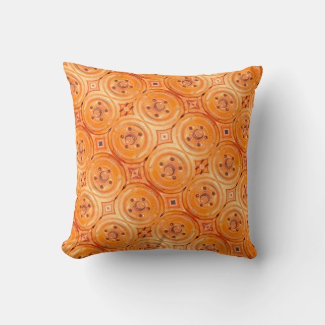 Almohada moderna, almohada naranja Retro (Anverso)