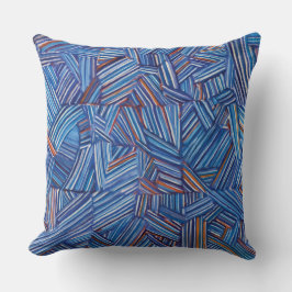 Almohada moderna azul geométrica – Abstracción ele