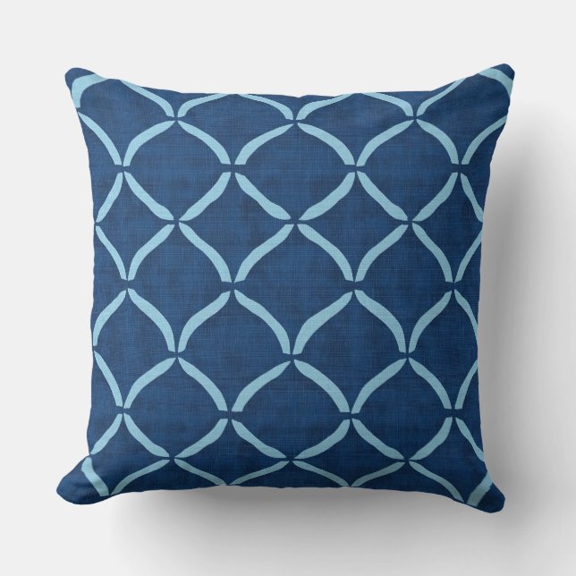 Almohada moderna azul para echar (Anverso)