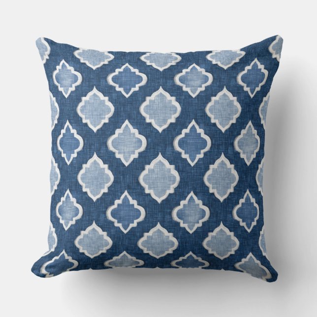 Almohada moderna azul para echar (Anverso)