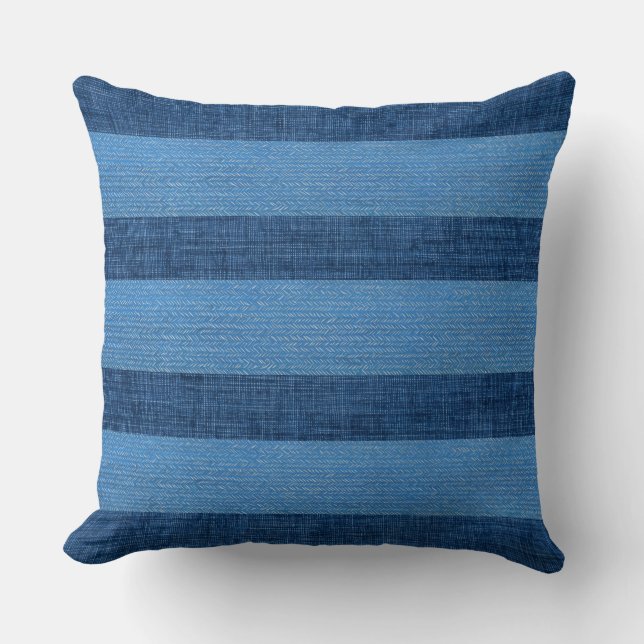 Almohada moderna azul para lanzar (Anverso)