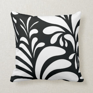 Almohada moderna blanca negra retra de los