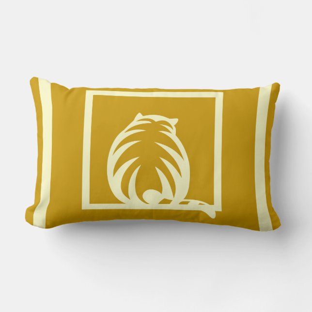 almohada moderna color mostaza amarillo y crema CA (Anverso)