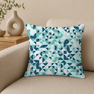 Almohada moderna con estampado geométrico en verde