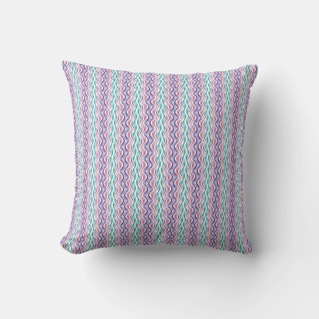 Almohada moderna con patrón abstracto ondulado (Anverso)