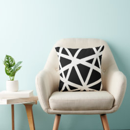 Almohada moderna con rayas en blanco y negro