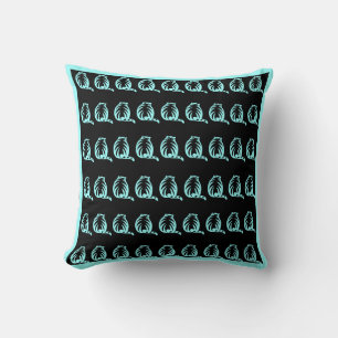 almohada moderna de CATS negro y verde azulado