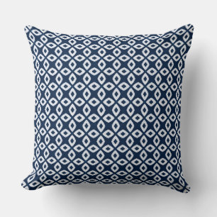 Almohada moderna de color azul marino y blanco
