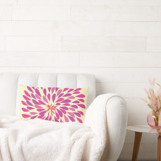 almohada moderna de flor rosa y amarillo Starburst