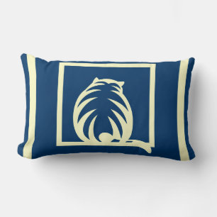 almohada moderna de gatos azules y crema