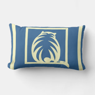 almohada moderna de GATOS azules y crema