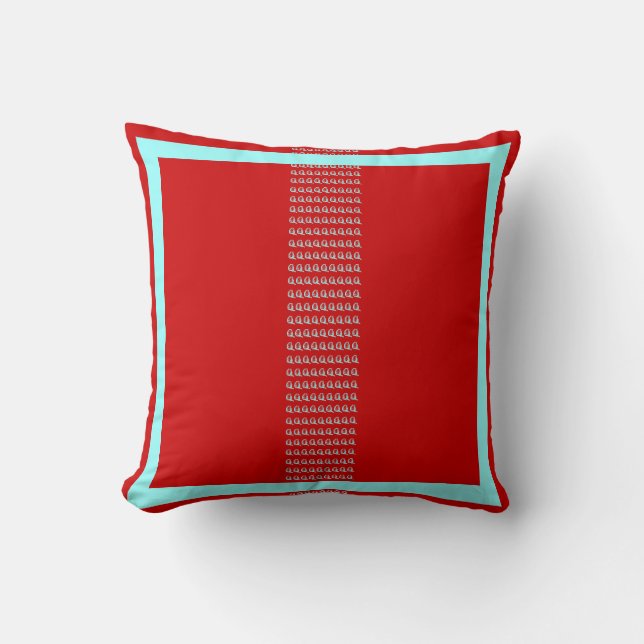 Almohada moderna de GATOS rojos y turquesa (Anverso)