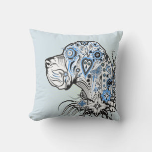 Almohada Moderna de Gran Danés de Cráneo de Azúcar