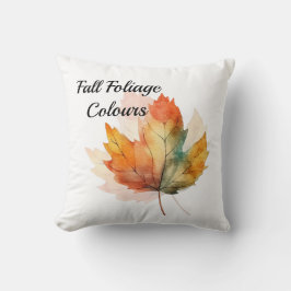 Almohada moderna de hoja de otoño en acuarela