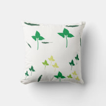 Almohada moderna de hojas botánicas verdes