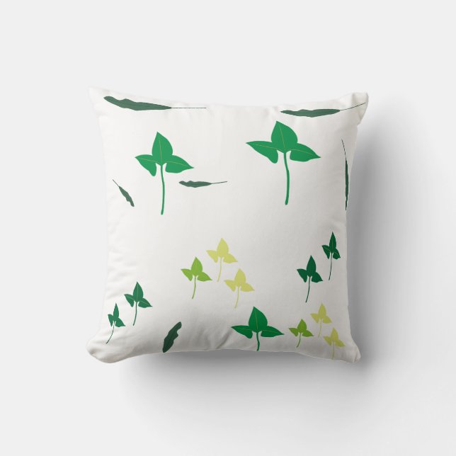 Almohada moderna de hojas botánicas verdes (Anverso)