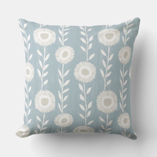 Almohada moderna de lanzamiento azul claro (Anverso)