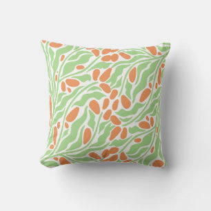 Almohada moderna de lanzamiento botánico abstracto