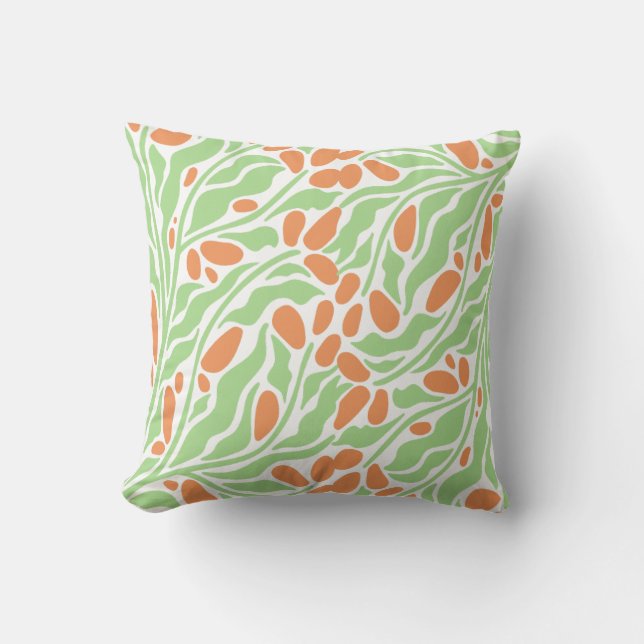 Almohada moderna de lanzamiento botánico abstracto (Anverso)
