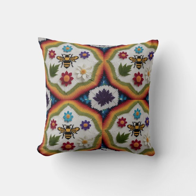 Almohada moderna de lanzamiento con patrón de punt (Anverso)