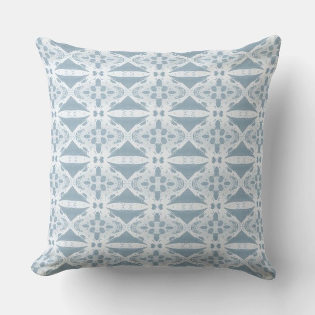 Almohada moderna de lanzamiento costera azul silen (Anverso)