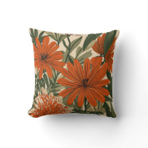 Almohada moderna de lanzamiento floral botánico | 