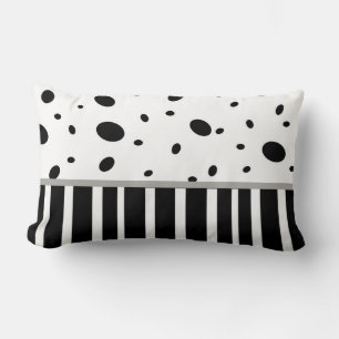almohada moderna de moda rayas de puntos negros y 