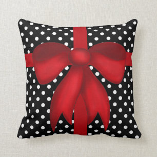 Almohada moderna de Navidad, lunares de B&W con el