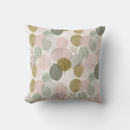 Almohada moderna de primavera con estampado botáni
