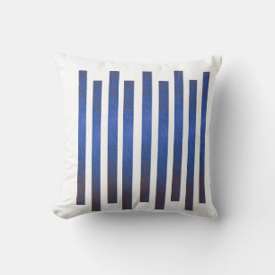 Almohada moderna de rayas de acuarela azul marino